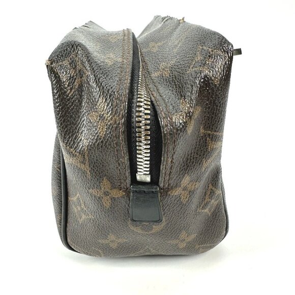 LOUIS VUITTON MonogramMacassar Trousse Toilette pouch Clutch Brown/Black - Picture 4 of 14